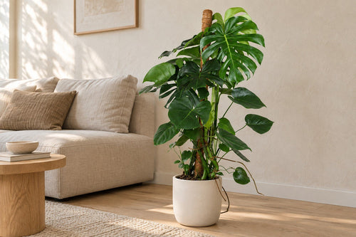 Monstera in een woonkamer