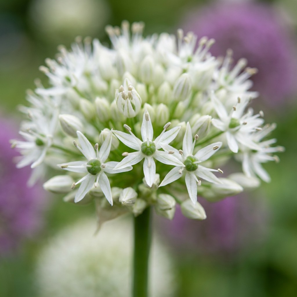Allium Mount Everest in bloei