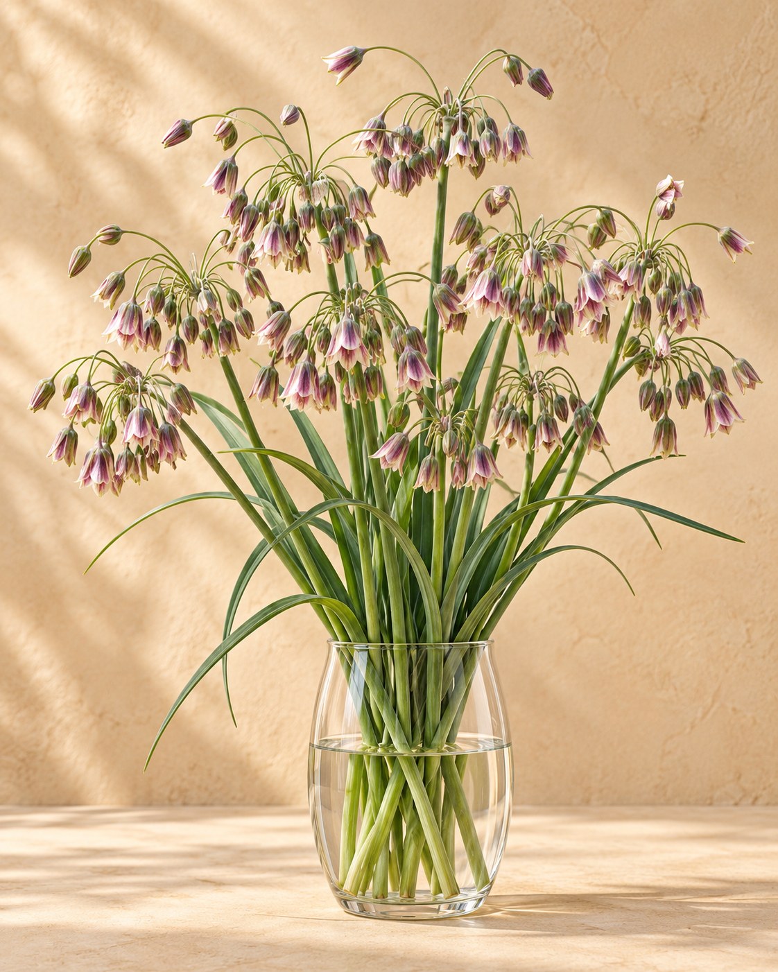 Prydløg Siculum i blomst i en vase