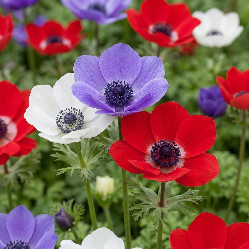 Anemoneløg De Caen mix i blomst