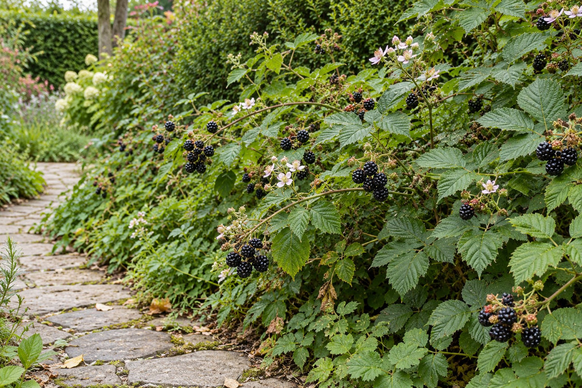 Organic blackberry planted in the garden