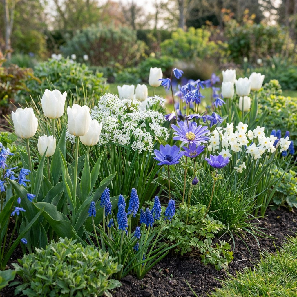 Bloem Blauwe tuin mix in bloei in de tuin