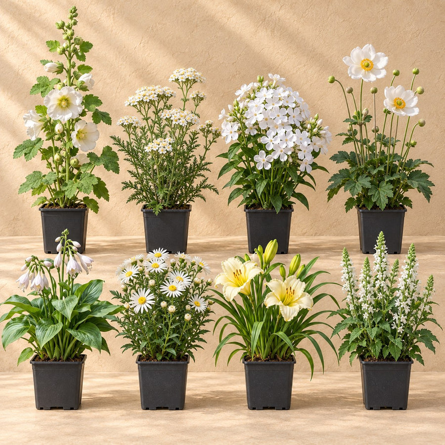 White Border Collection, 8 perennials for 1 m²