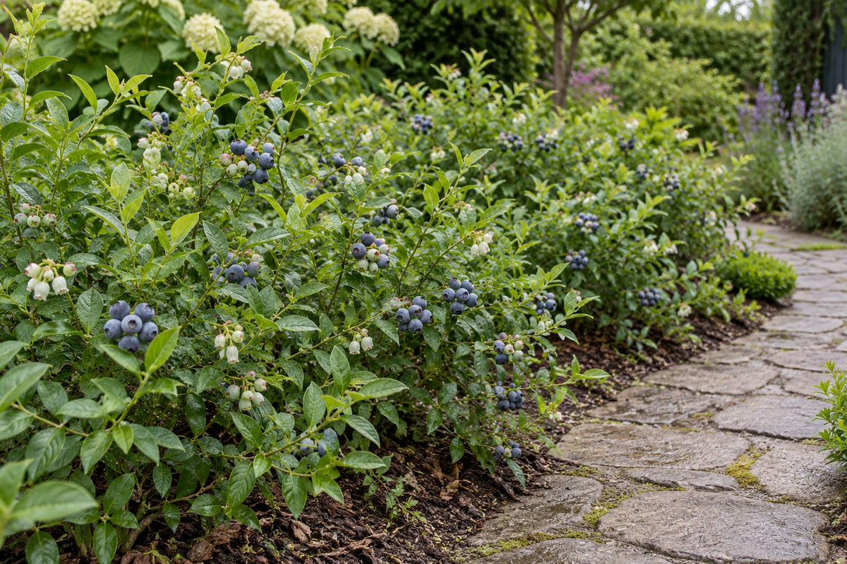 Bosbessenplant bio aangeplant in de tuin