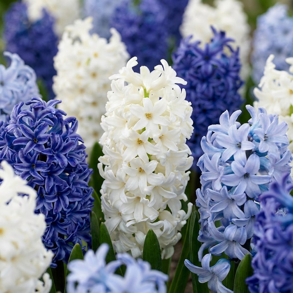 Bulbi di giacinto Blue water mix in fiore