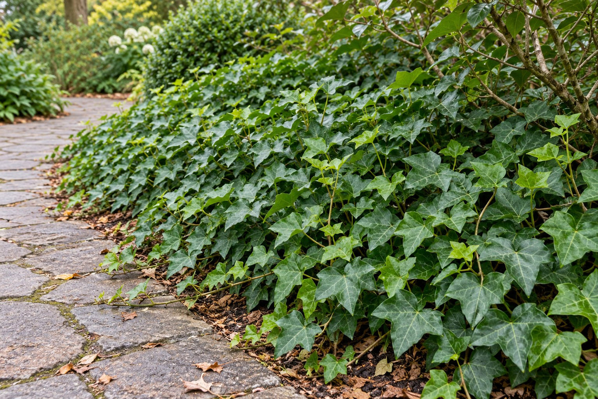 Edera irlandese piantata in giardino