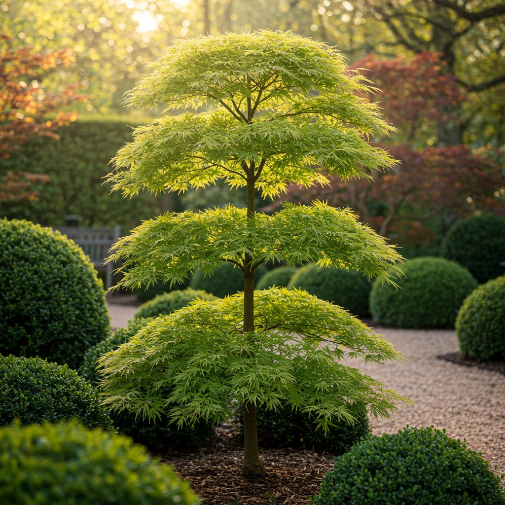 Japanse esdoorn 'Emerald Lace' in de tuin