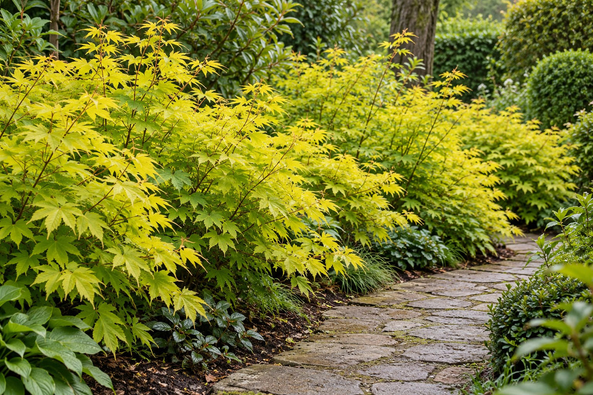 Japanse esdoorn 'Jordan' aangeplant in de tuin