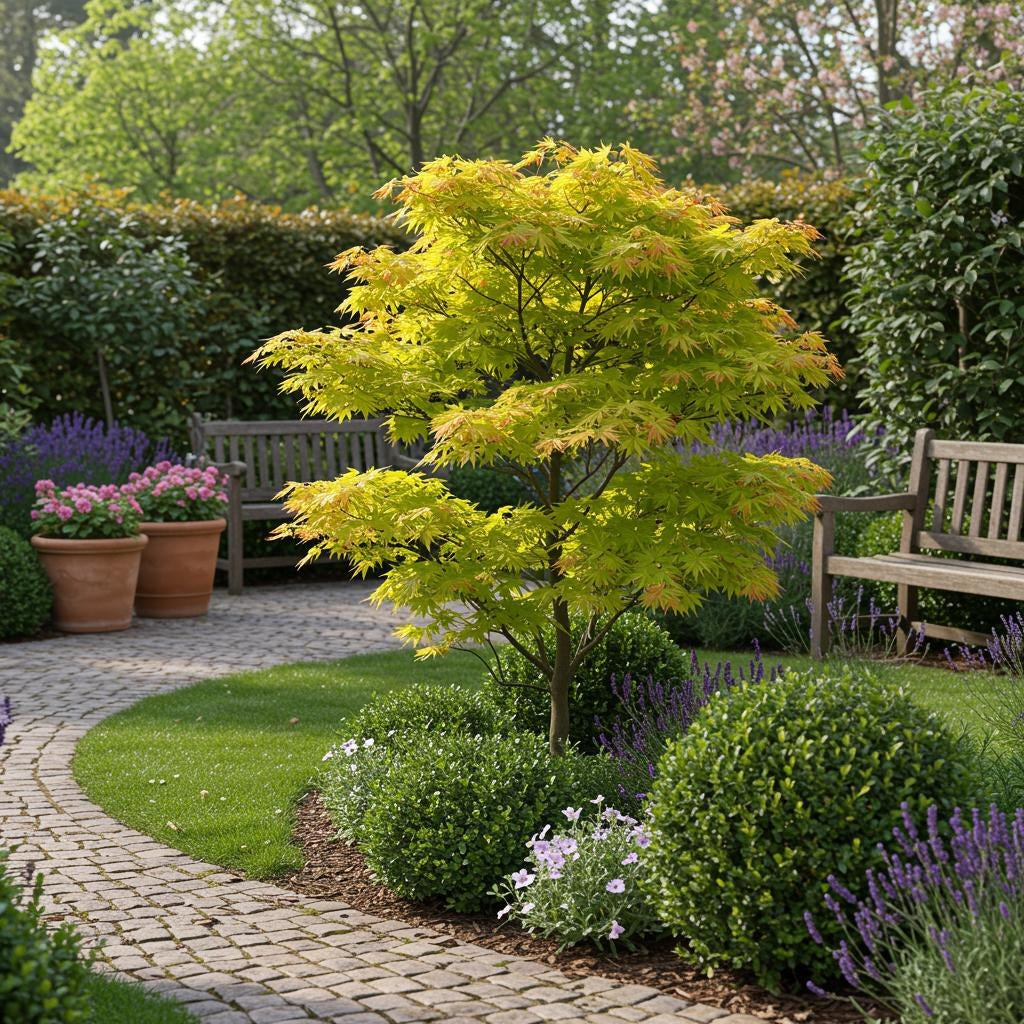 Japanese maple 'Jordan' in the garden