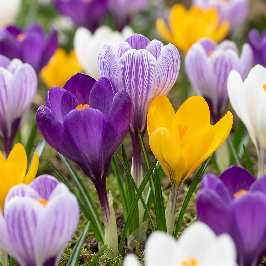 Krokus Grootbloemige mix in bloei