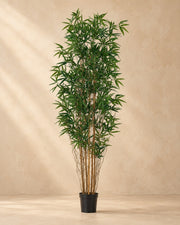 Kunstplant Bamboe van 210 cm hoog in pot van 23 cm