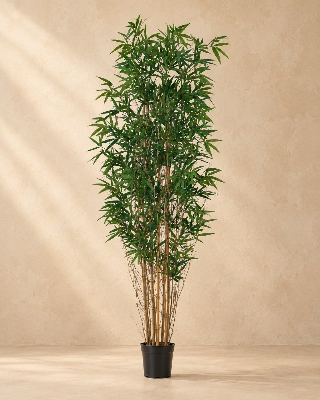 Kunstplant Bamboe van 210 cm hoog in pot van 23 cm