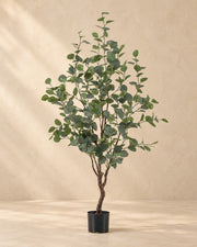 Kunstplant eucalyptus (Eucalyptus sp.) van 120 cm hoog in pot van 9 cm