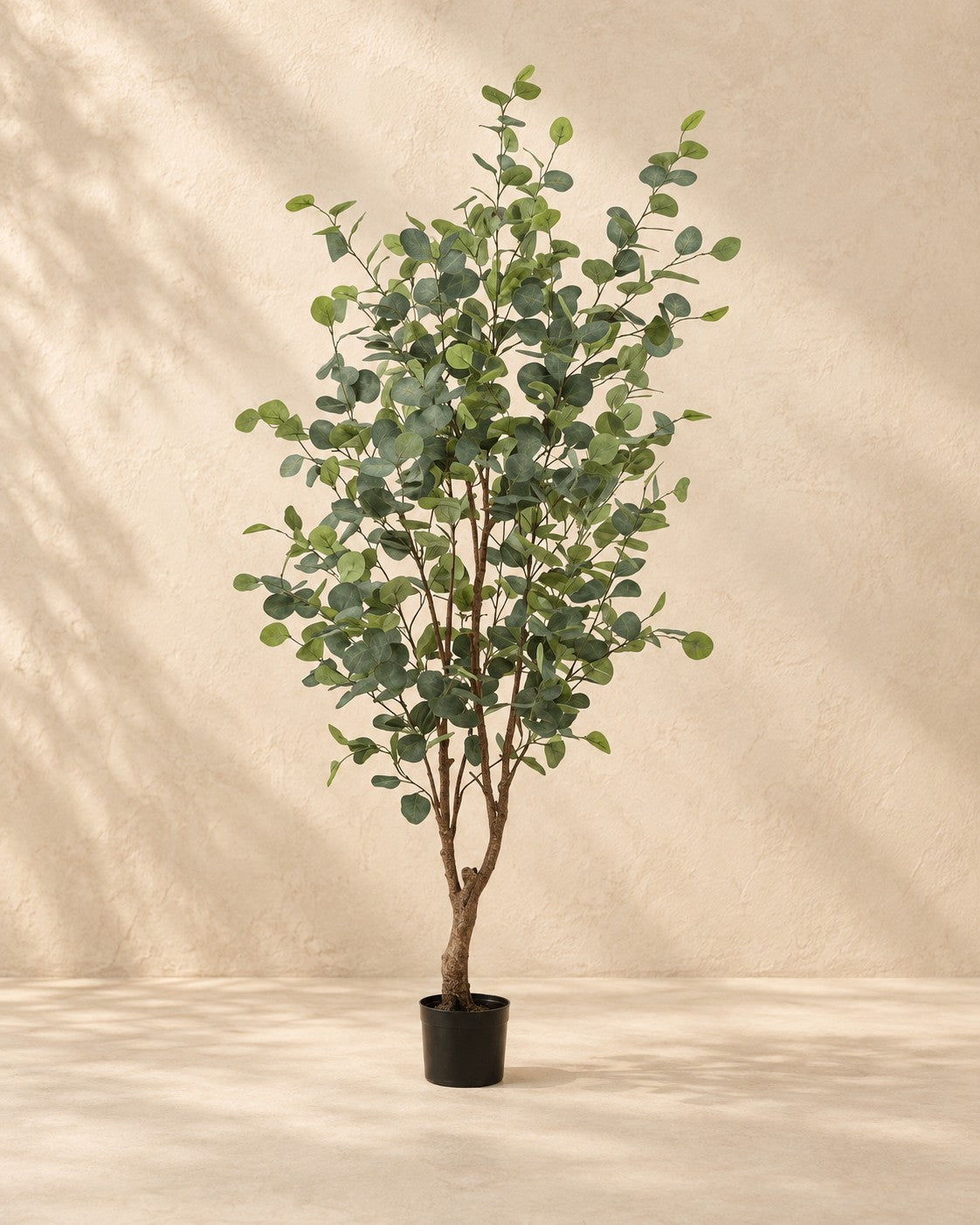 Kunstplant eucalyptus (Eucalyptus sp.) van 140 cm hoog in pot van 15 cm