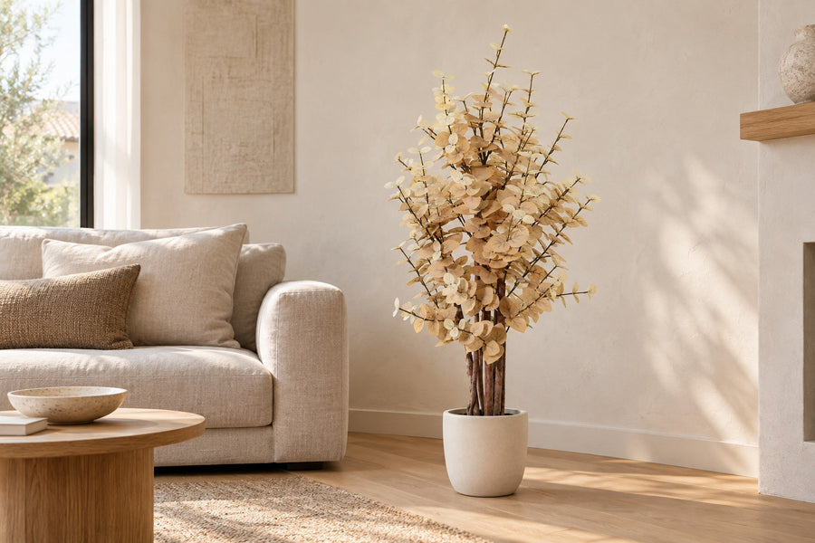 Kunstplant Eucalyptus geel 125cm - ø18
