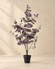 Kunstplant Eucalyptus paars (Eucalyptus sp.) van 86 cm hoog in pot van 13 cm