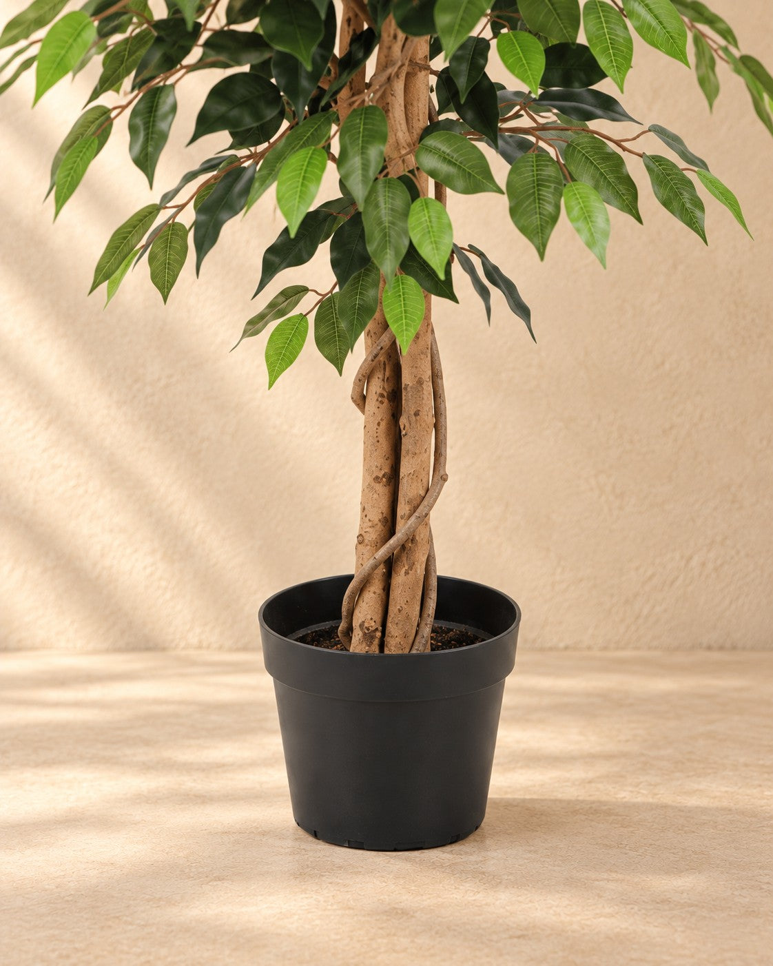 Partie basse de Plante artificielle Ficus Benjamina avec son pot