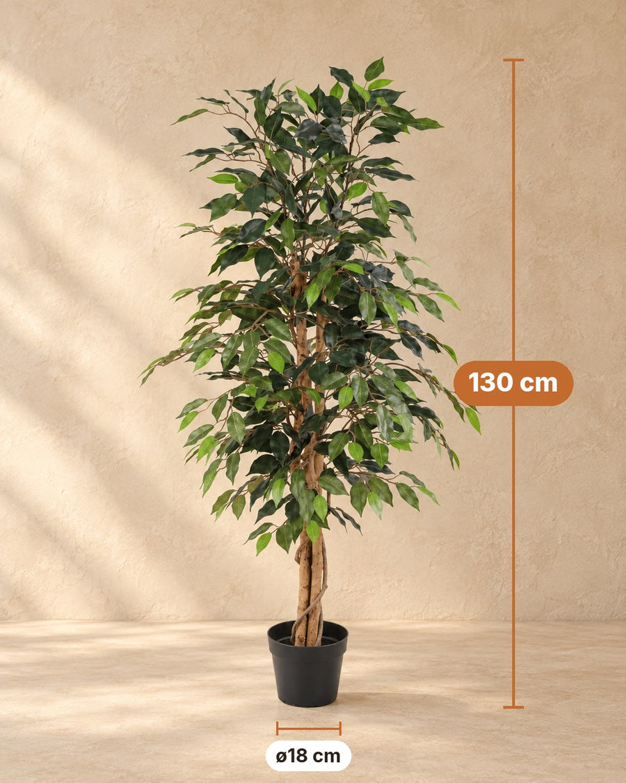 Plante artificielle Ficus Benjamina 130cm - ø18