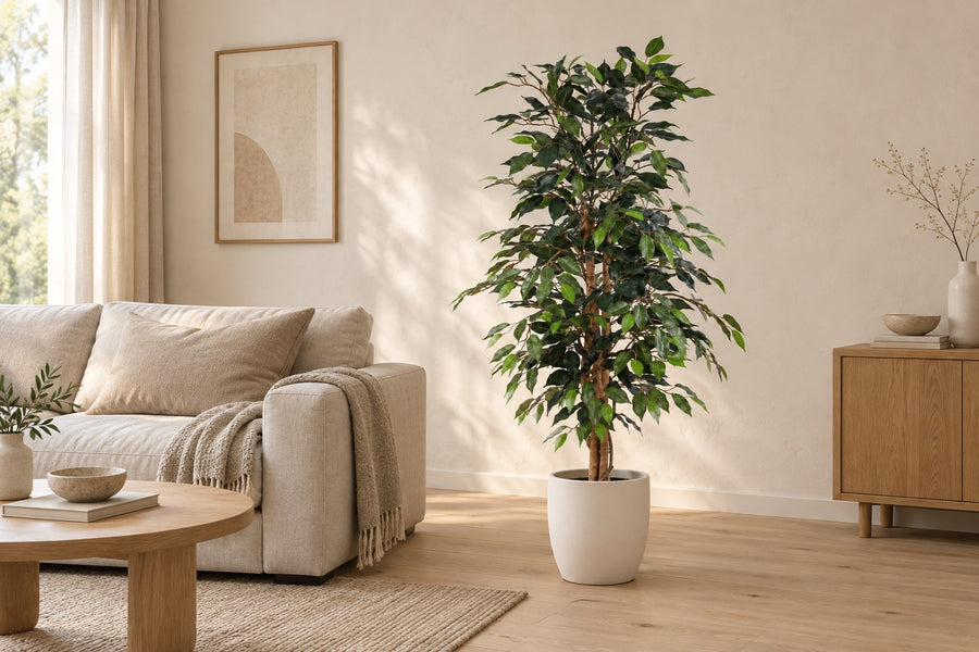 Plante artificielle Ficus Benjamina 130cm - ø18