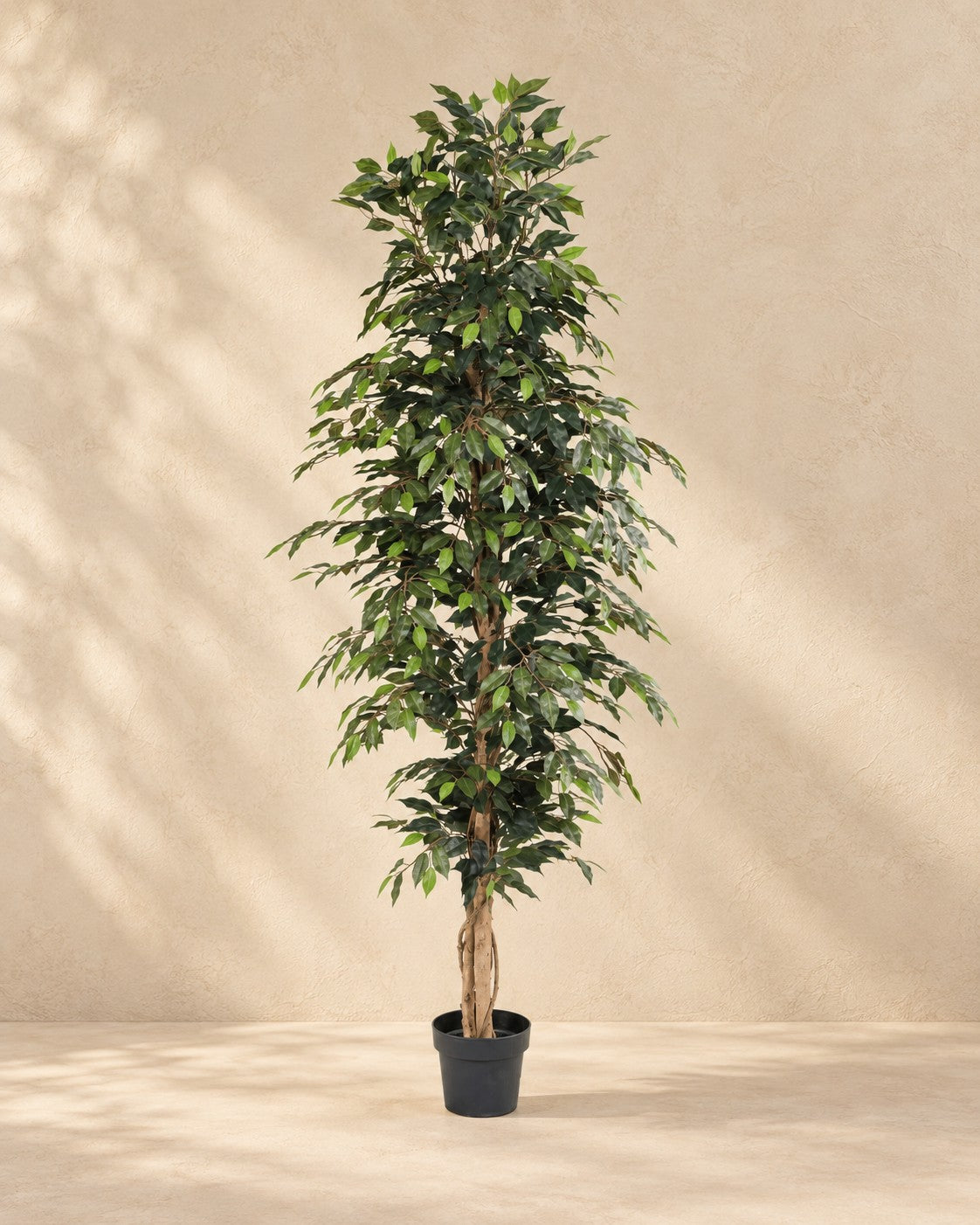 Kunstplant Ficus Benjamina van 205 cm hoog in pot van 20 cm