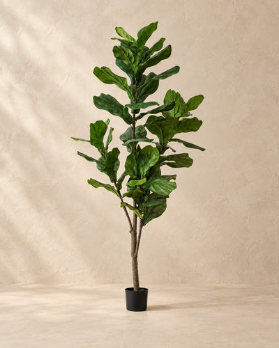 Kunstplant Ficus lyrata van 150 cm hoog in pot van 17 cm