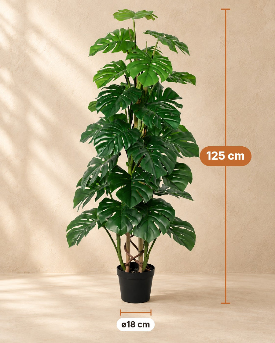 Plante artificielle Monstera Feuille de Singe 125cm - ø18