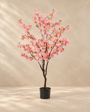 Kunstplant sierkers (Prunus sp.) van 135 cm hoog in pot van 15 cm