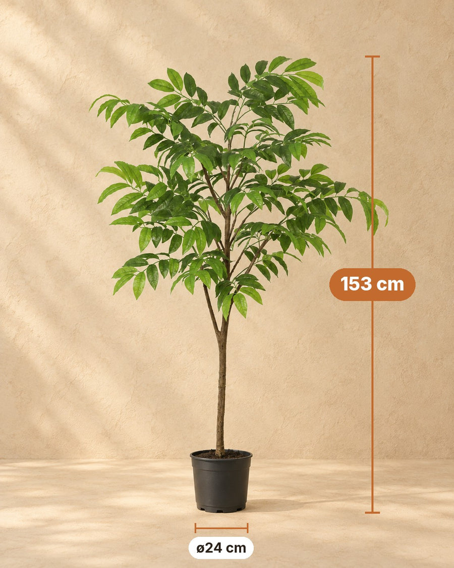 Planta artificial tropical con maceta blanca incluida 153cm - ø24