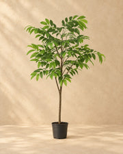 Planta artificial tropical con maceta blanca incluida, 153 cm de altura en maceta de 24 cm