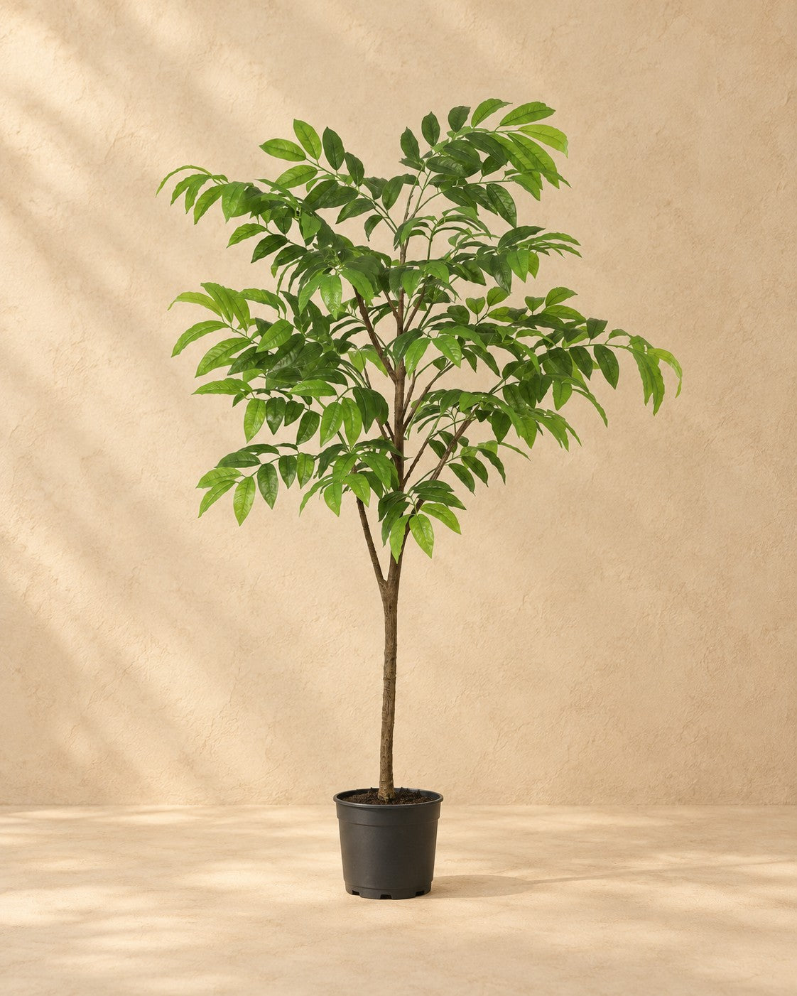 Planta artificial tropical con maceta blanca incluida, 153 cm de altura en maceta de 24 cm