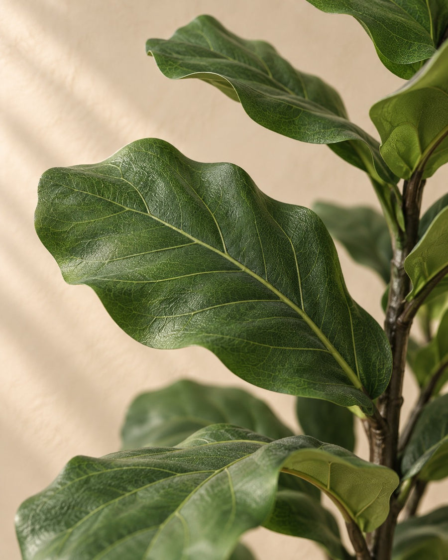 Kunstplant vioolbladplant (Ficus lyrata) 125 cm hoog, pot ø14 cm