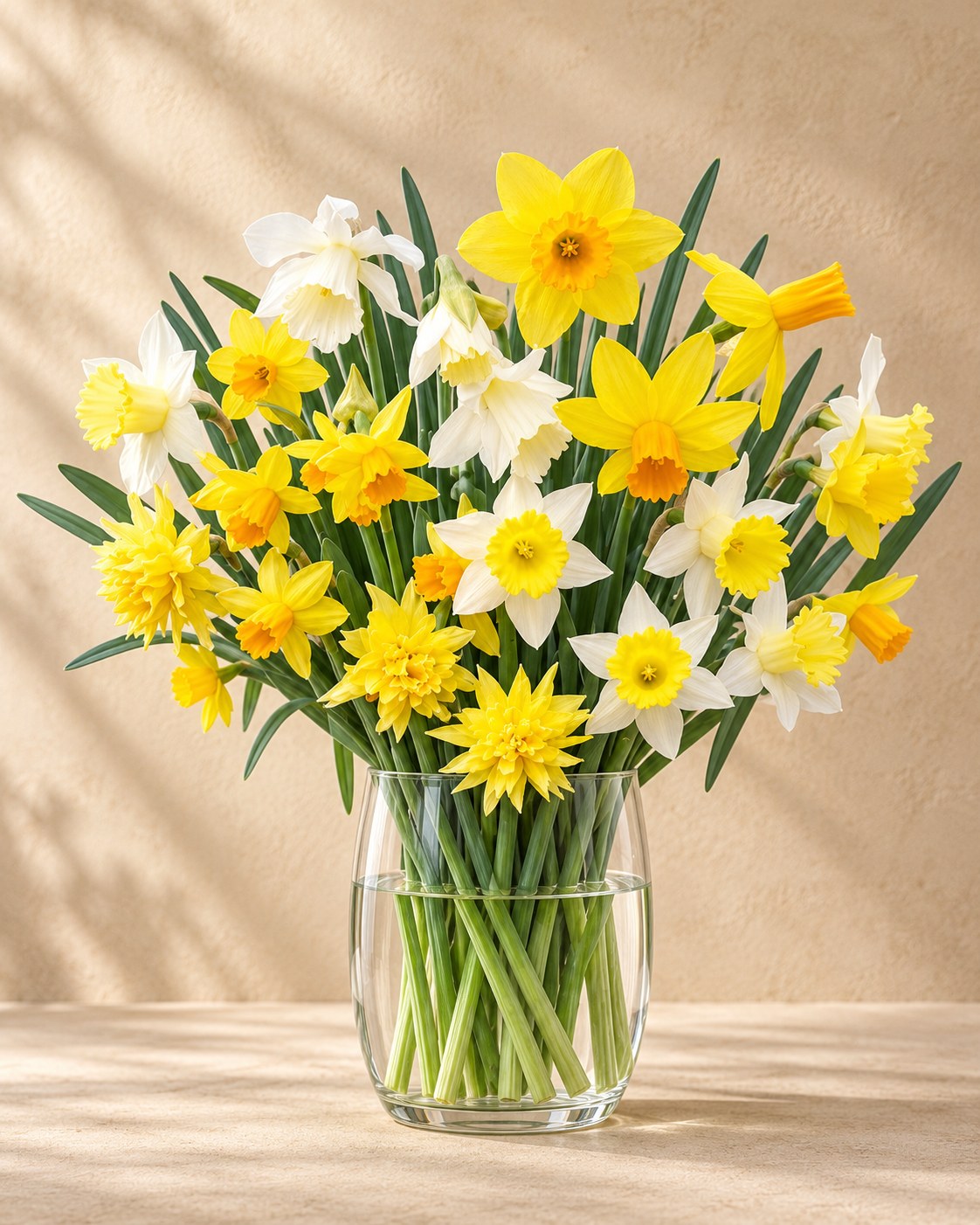 Narcis Botanische mix in bloei in een vaas