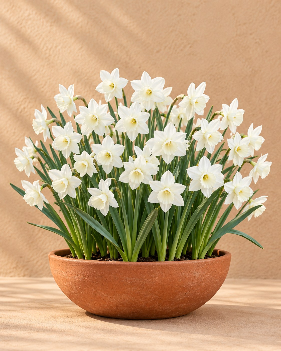 Narcis Botanische witte mix in bloei in een vaas