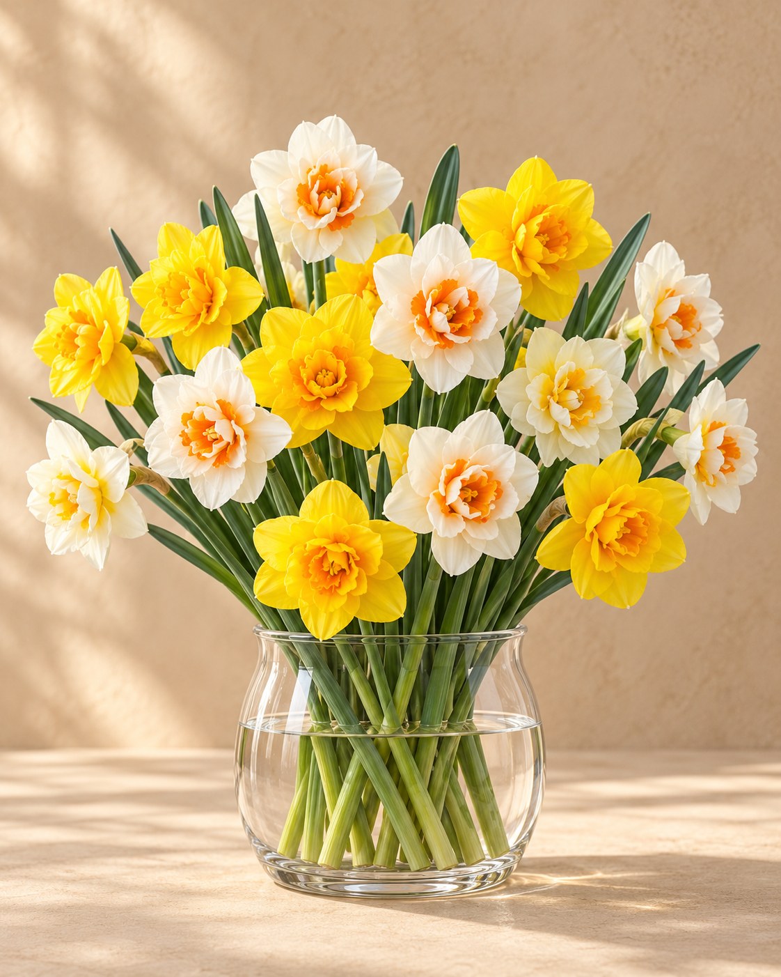 Narcis Double mix in bloei in een vaas