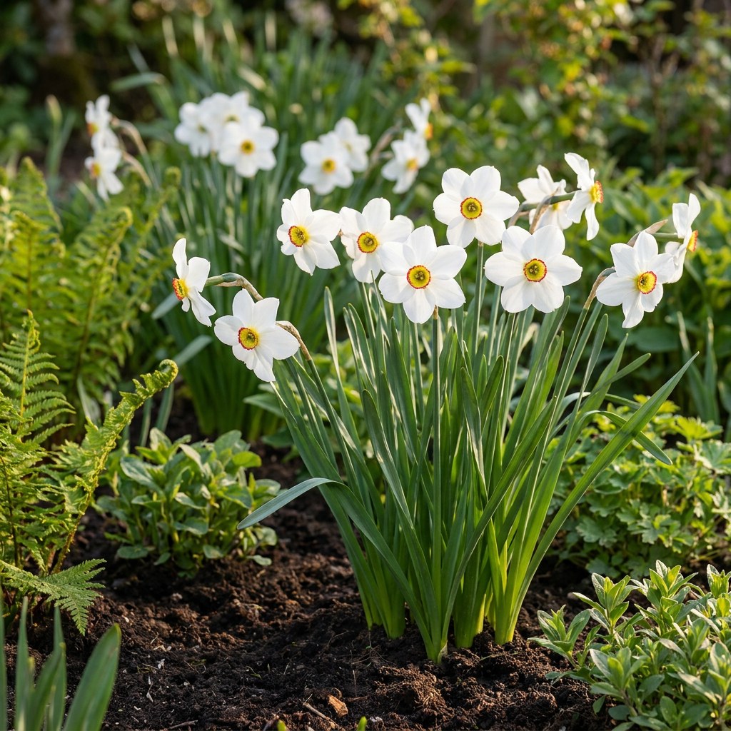 Narcis Recurvus in bloei in de tuin