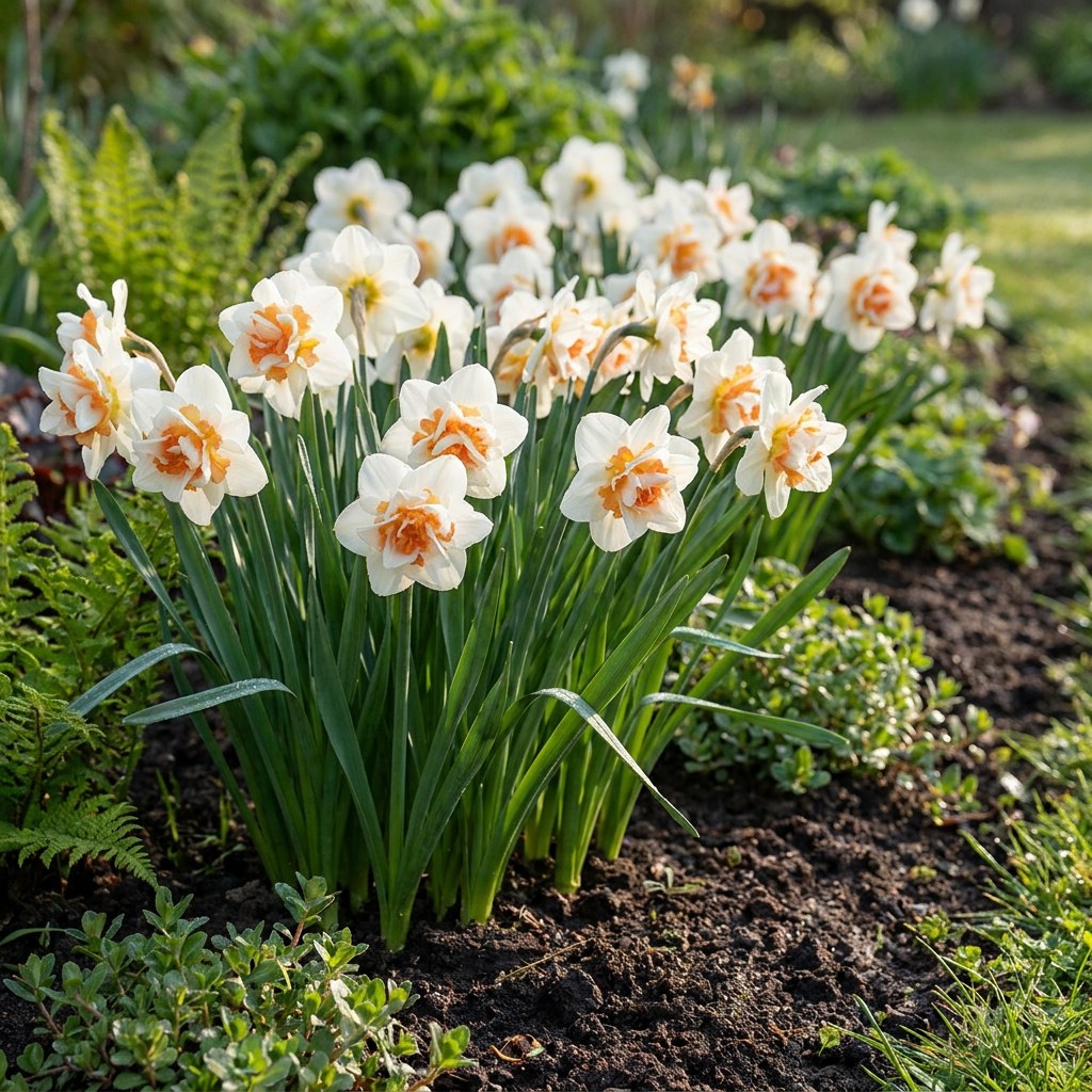 Narcis Replete in bloei in de tuin