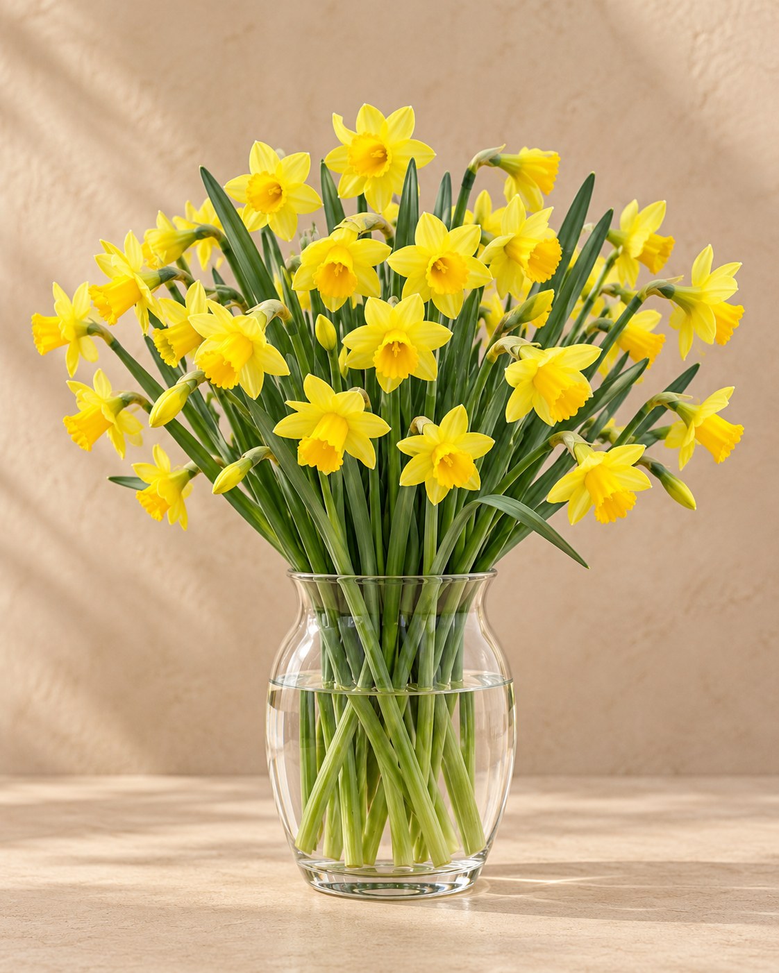 Daffodil bulbs Tête-à-Tête in flower in a vase