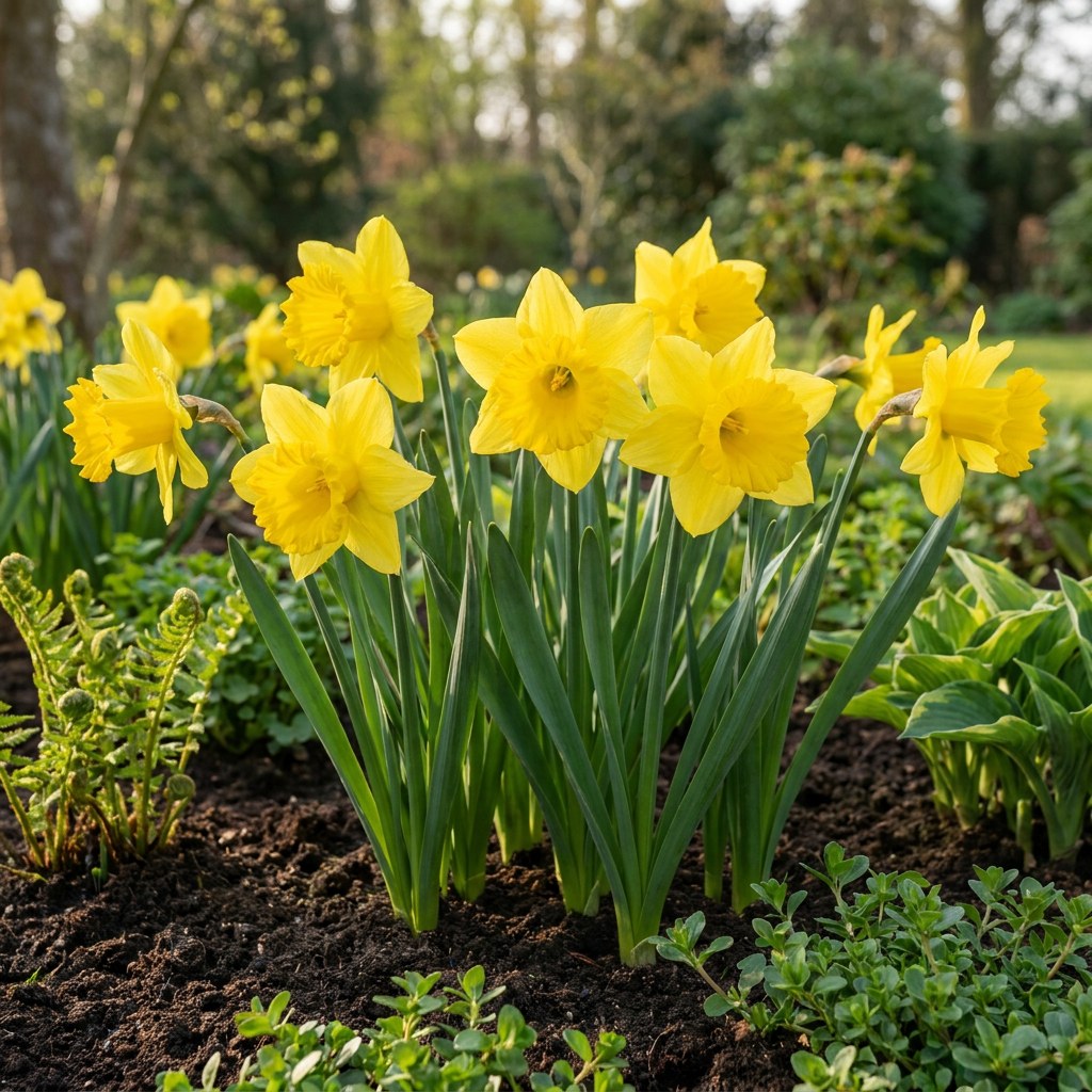 Narcis Yellow in bloei in de tuin
