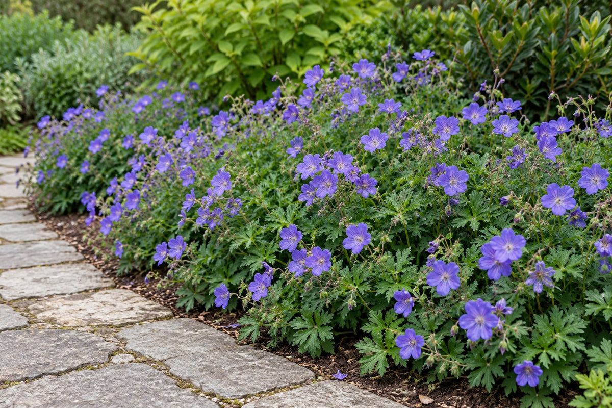 Geranio perenne 'Johnson's Blue' piantata in giardino