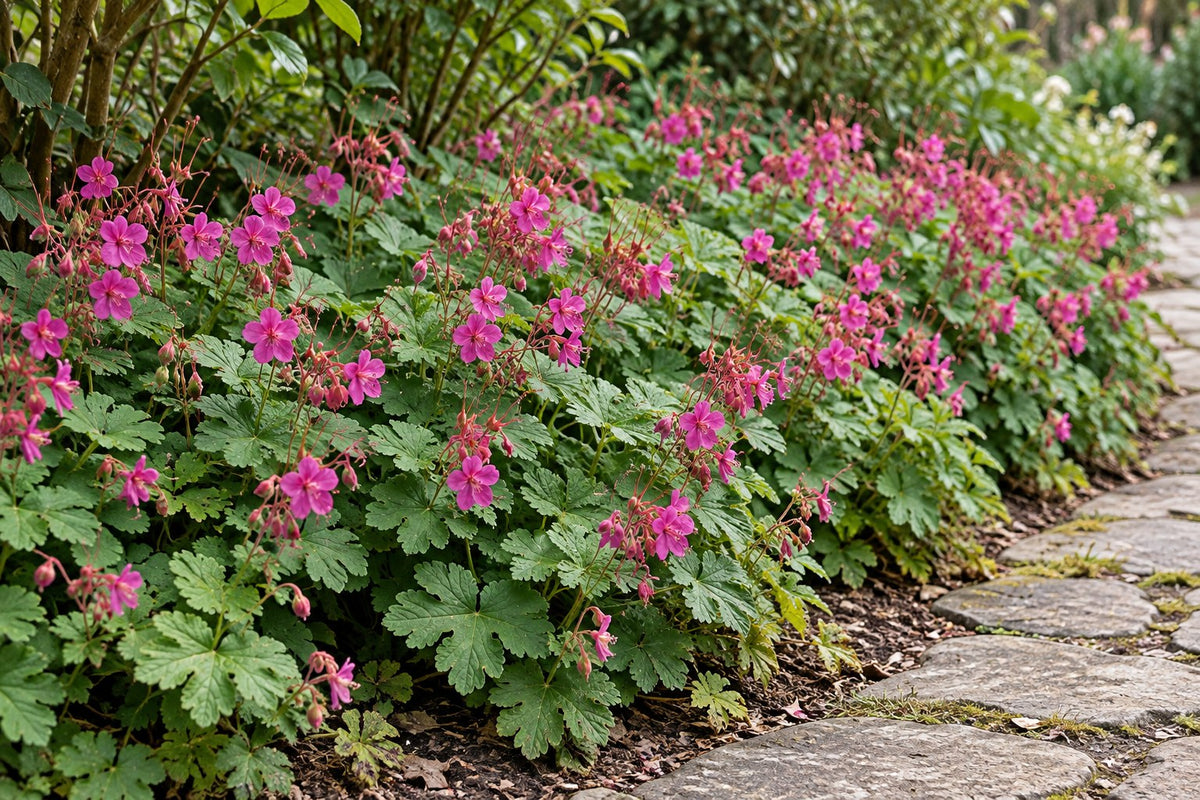 Geranio vivaz 'Czakor' plantada en el jardín
