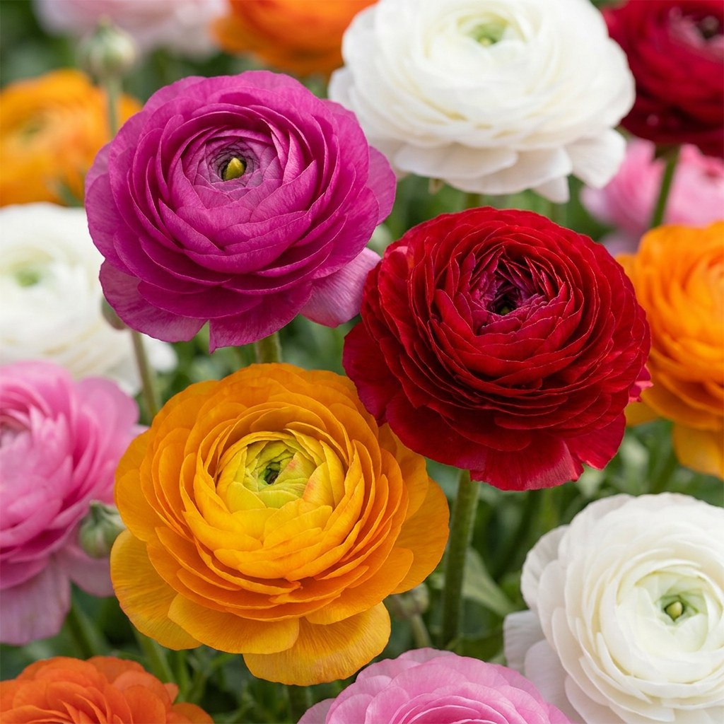Ranunkelknolde mix i blomst