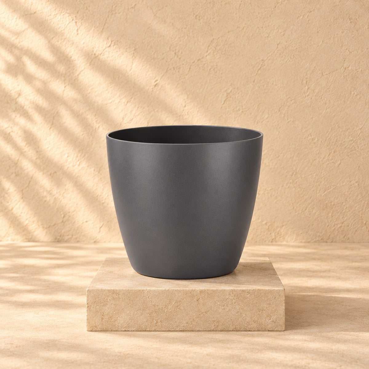 Maceta decorativa Elho Brussels round antracita Ø30 x H27 cm