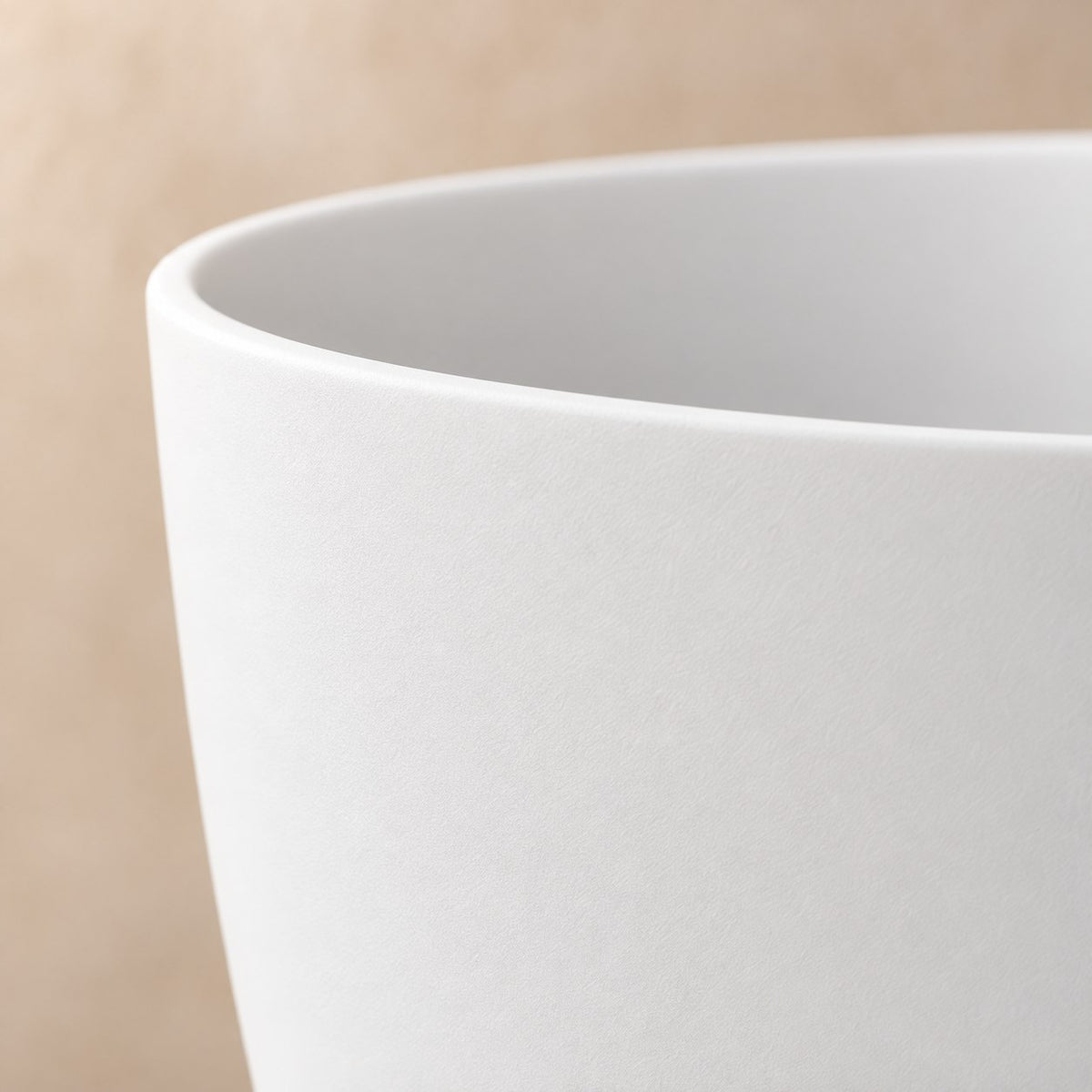 Pot décoratif Elho Bruxelles rond blanc Ø20 x H19 cm, détail de la surface