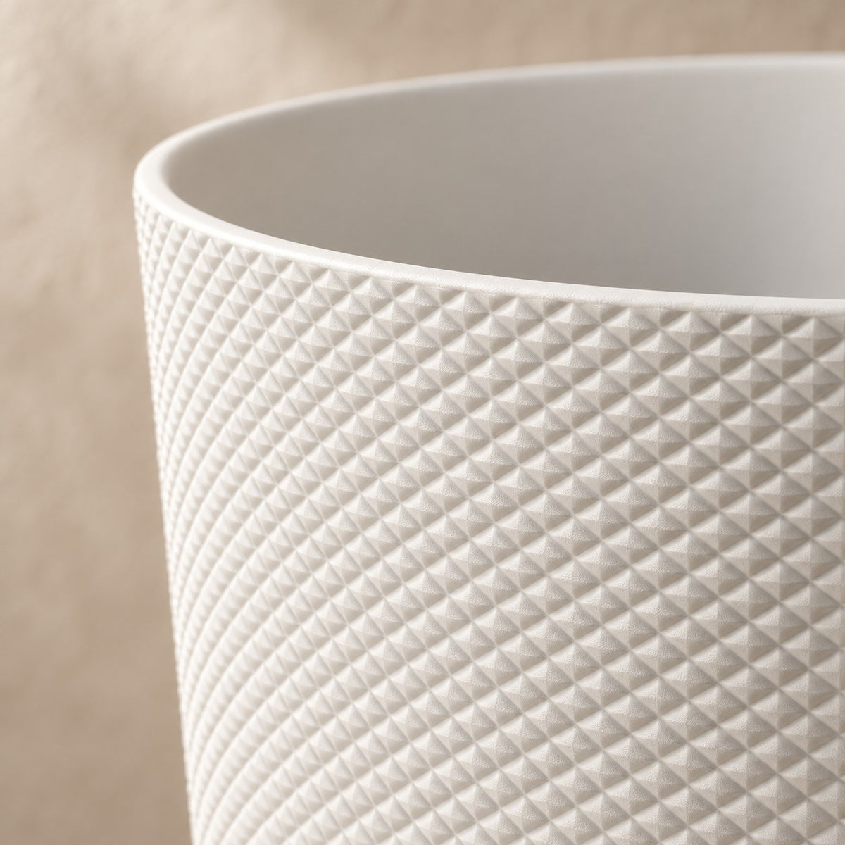 Decorative pot Elho Jazz Round white Ø26 x H24 cm, surface detail