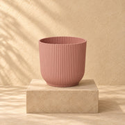 Vaso decorativo elho Vibes Fold Round rosa Ø14 x H13 cm