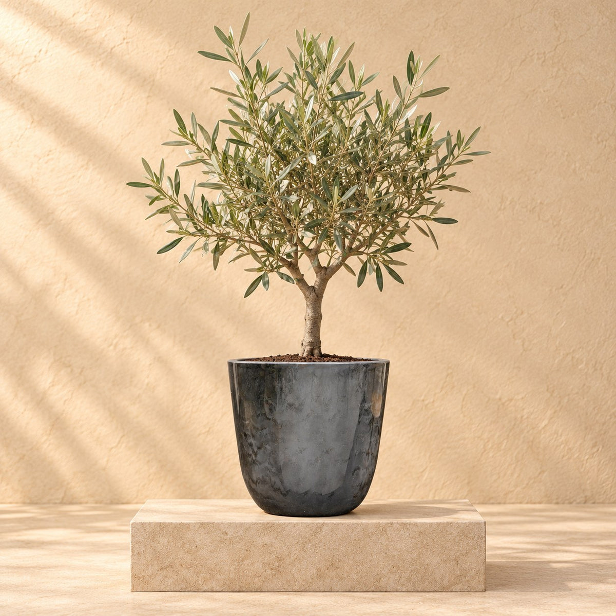 Sierpot Palermo marble grijs Ø27 x H25 cm, beplant