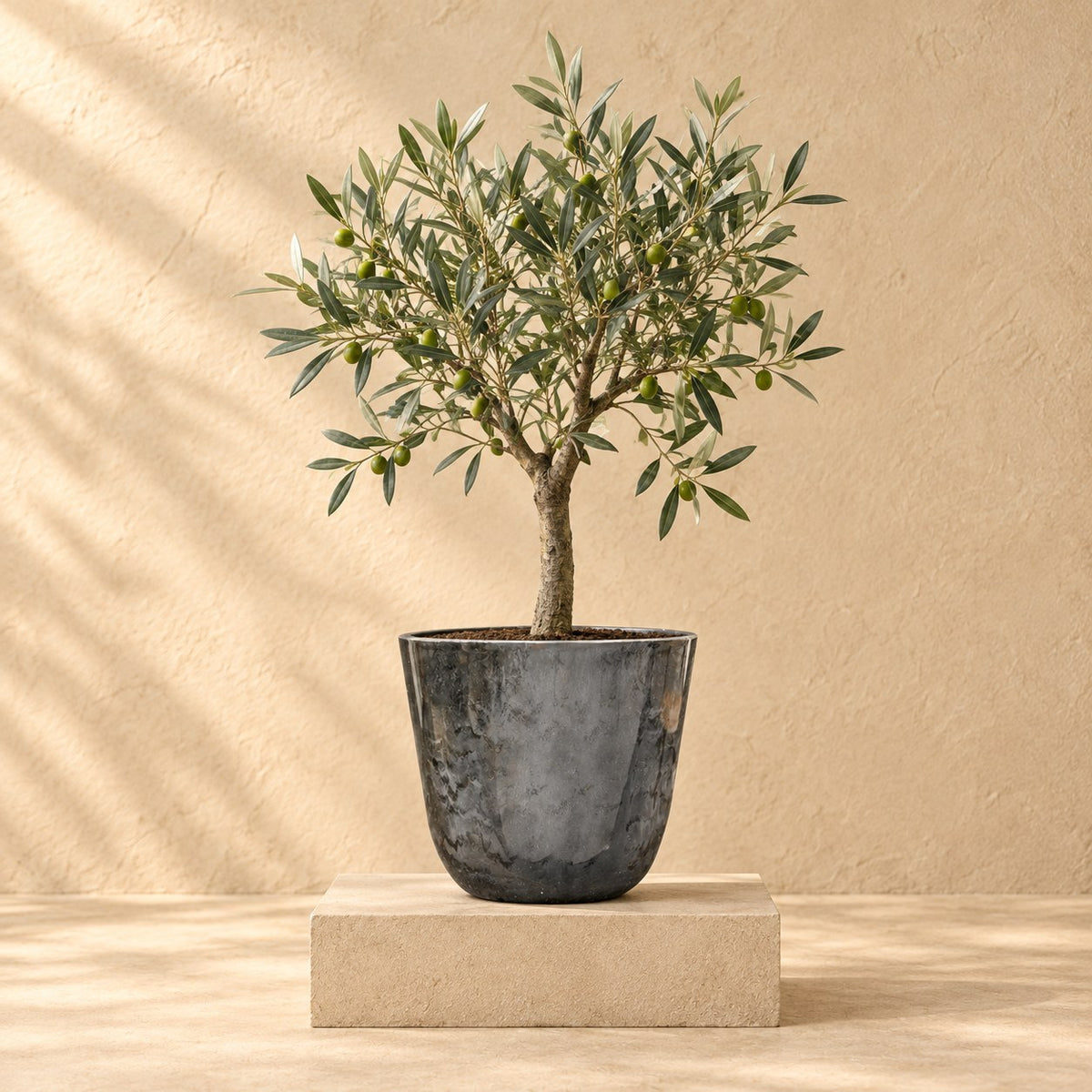Sierpot Palermo marble grijs Ø30 x H28 cm, beplant