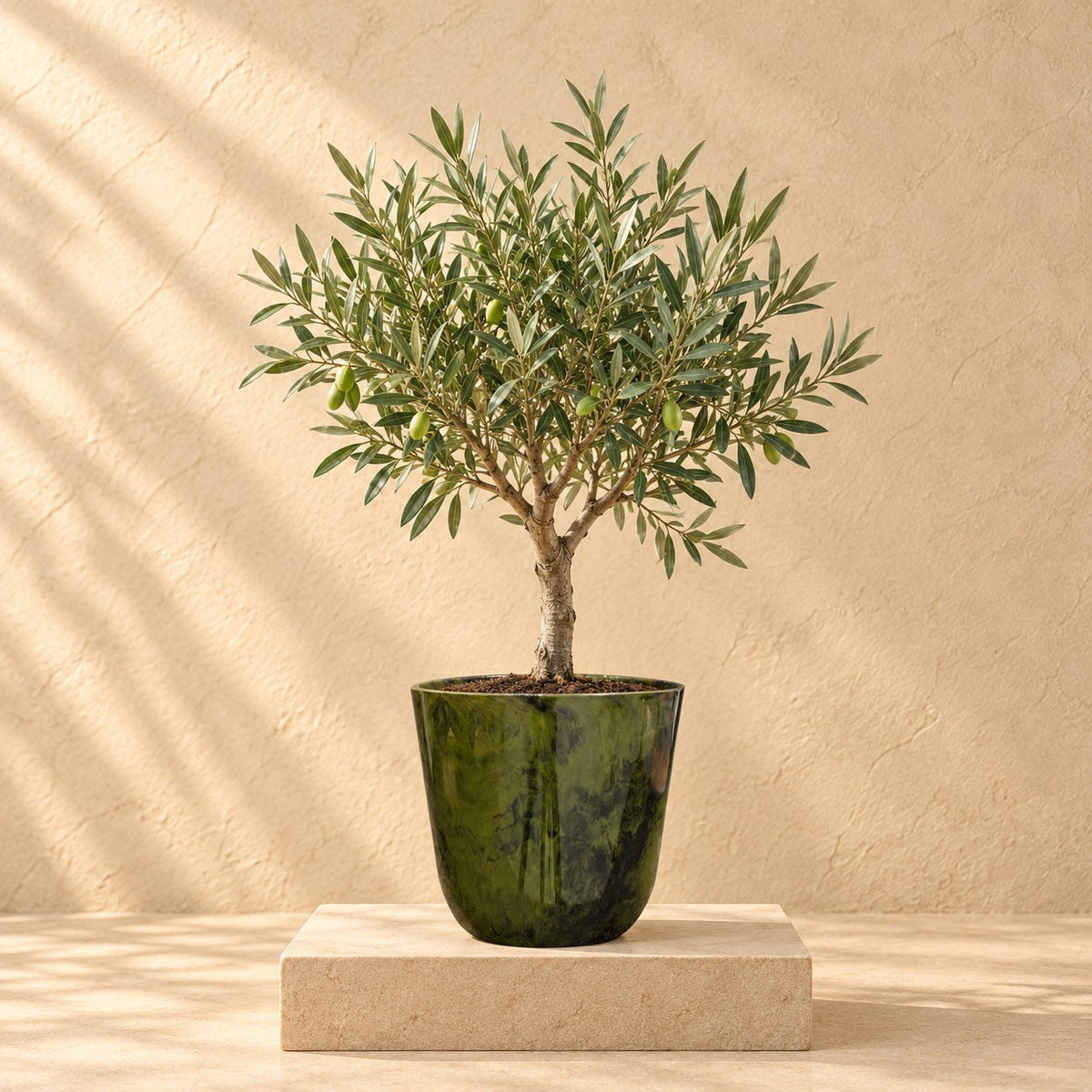 Sierpot Palermo marble groen Ø27 x H25 cm, beplant