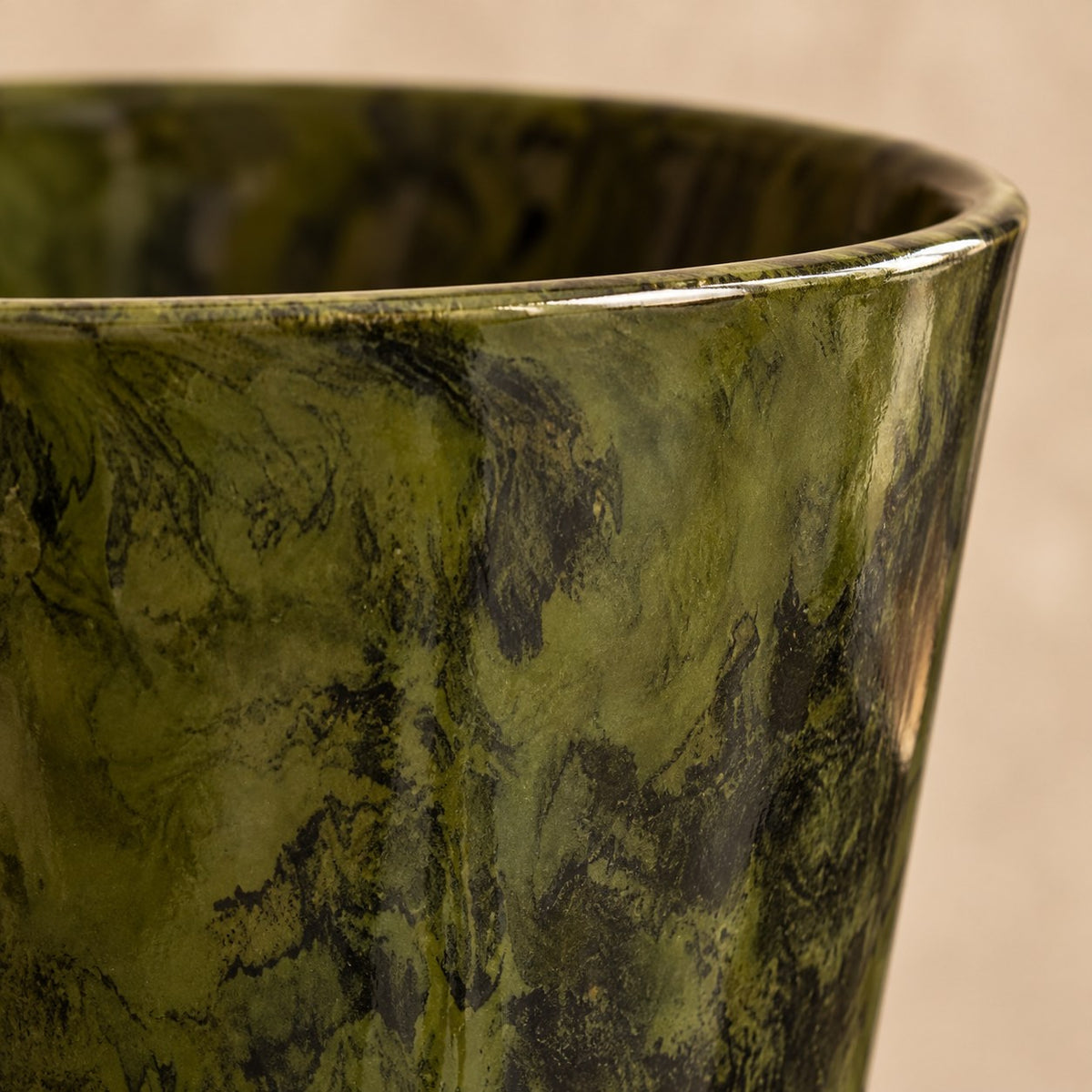 Vaso decorativo Palermo marble verde Ø27 x H25 cm, dettaglio della superficie