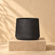 Pot décoratif Patt Black Washed Ø23 x H19 cm